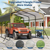 GAOMON Metal Carport, Carport with Reinforced Base and Galvanized Steel Roof, Heavy Duty Garage Car Shelter Shade, Outdoor Car Port Canopy for SUV, Truck, Boats, 10x15 FT GAOMON