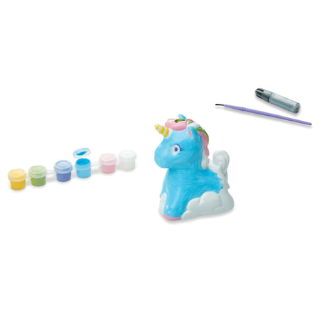 Melissa & Doug Created by Me! Decorate-Your-Own Unicorn Bank Craft Kit with 6 Pots of Paint, Glitter Glue, Paintbrush Melissa & Doug