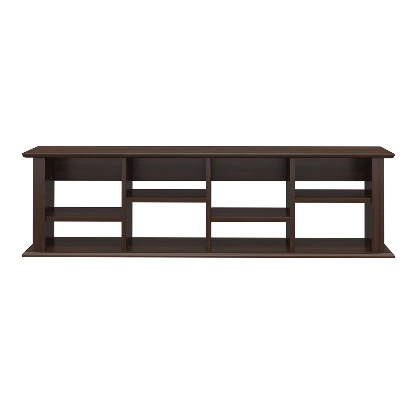 Espresso Wall Mounted Desk Hutch with Adjustable Shelves - WoodArtSupply