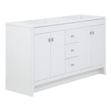 Spring Mill Cabinets Lonsdale 60-Inch Double-Sink Bathroom Vanity with White Top, 2 Soft-Close Cabinets, 3 Drawers, 60.5" W x 18.75" D, White Spring Mill Cabinets