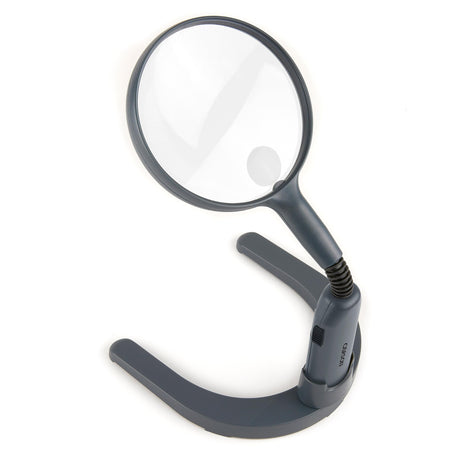 Carson MagniLamp LED Lighted 2x Hand Held or Hands Free Hobby Magnifier with Flexible Gooseneck for Reading, Crafts, Soldering, Jewelry and other Tasks and Hobbies For a Work Bench or Desk Top (GN-55) Carson