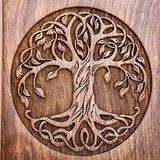 INTAJ Handmade Rosewood Urn for Human Ashes - Adult Tree of Life Wooden Urns Hand-Crafted - Celtic Funeral Cremation Urn for Dogs Engraved (Rosewood, INTAJ