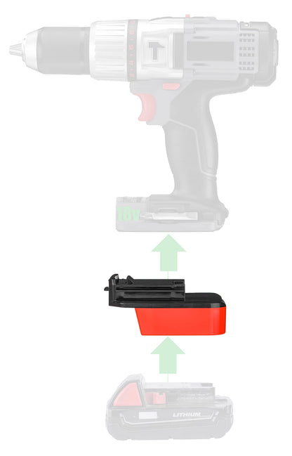 1PCS Adaptor Compatible with Milwaukee M18 RED Lithium Battery for Porter Cable 18v Old Style (Not 20v) Tools - Adaptor Only - WoodArtSupply