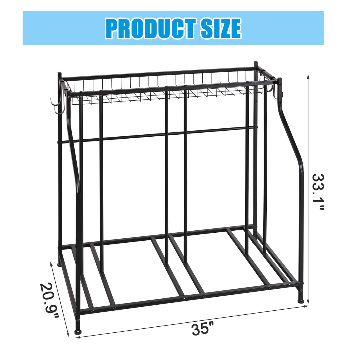 Mythinglogic Garage Bike Storage Rack, Freestanding Organizer for Adult or Kids Bike, 3 Bicycle Holder for Indoor and Outdoor Use Mythinglogic