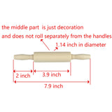 Miokun 6 Pack Wood Small Rolling Pin for Kids, 7.9 Inch Kids Rolling Pin for Home Kitchen Miokun