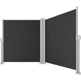 DWVO 236''X 71'' Double Side Awning Retractable Side Awning Folding Privacy Screen Privacy Fence Waterproof UV-Resistant Privacy Awning Outdoor for Garden, Deck, Patio, Pools, Balcony, Black DWVO
