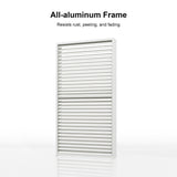 PURPLE LEAF Outdoor Louvered Pergola Accessory Aluminum Shutter Wall Divider Side Shade Privacy Screen Three Panels a Complete 12' Side Fixed Louvered Wall, Pergola Not Included PURPLE LEAF