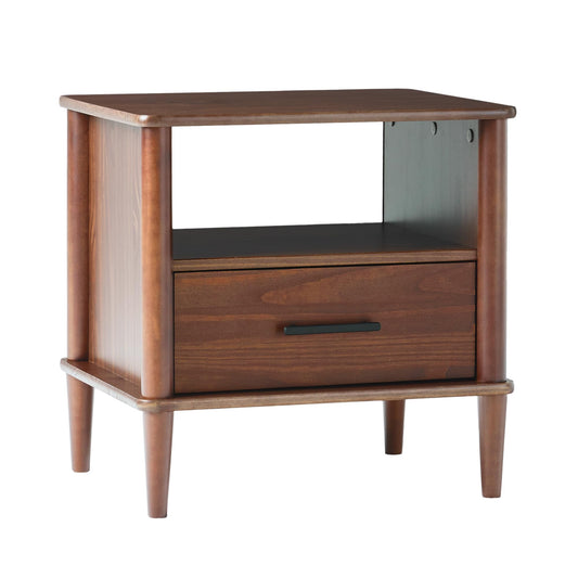 Walker Edison Modern 1-Drawer Nightstand, 20 Inch, Walnut 20-Inch - WoodArtSupply