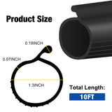 ToLanbbt 10FT Garage Door Seals Bottom Rubber 0.19" P Bulb Bottom Weather Seal, Overhead Garage Door Seal Replacement Weather Stripping (10 FT, Black) ToLanbbt