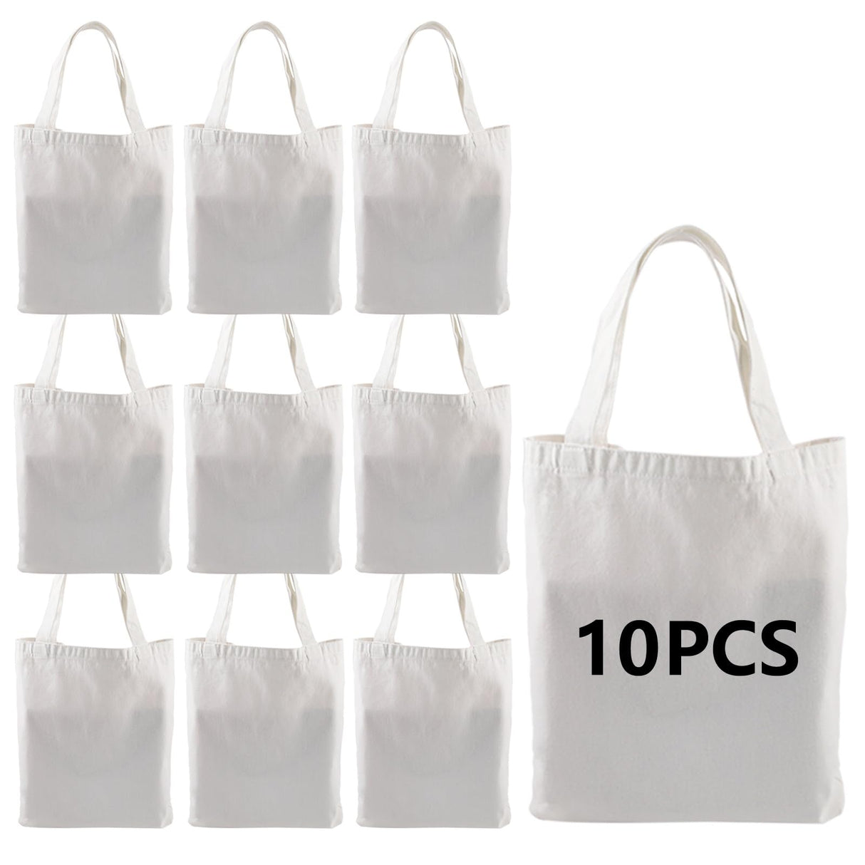 OKBA 10 pcs Sublimation Tote Bags,polyester tote bags for sublimation, DIY customization blank canvas tote bags 12.2 * 14.2 in (creamy white) OKBA