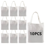 OKBA 10 pcs Sublimation Tote Bags,polyester tote bags for sublimation, DIY customization blank canvas tote bags 12.2 * 14.2 in (creamy white) OKBA