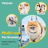 Petbobi Dog Grooming Arm with Clamp and Dual No Sit Haunch Holders, Height Adjustable 18 to 32 inches, Strong Stainless Steel Foldable Pet Grooming Table Arm Overhead for Small Pets Petbobi