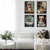 ZXQL 4 Pack Paint by Numbers Kit for Adults, Funny Bathing Animal DIY Adult Paint by Number Kits Pack Beginners Easy Acrylic On Canvas for Painting Home Decor Creative Wall Art 24x30 inches (mm-1) ZXQL