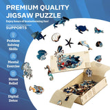 Jigfoxy Wooden Puzzles for Adults, Seashell Wood Puzzles Adult, Unique Animal Shape Wooden Jigsaw Puzzles for Adults, Birthday Gifts for Puzzle Lovers, Family(S-8.4 * 8.4in-102pcs) Jigfoxy