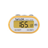 Taylor Compact Waterproof Digital Food Thermometer, 4.5 Inch Stem Length with an FDA Recommended 1.5mm Stepdown Probe Diameter and Amber Backlit LCD, HOLD, Min/Max; NSF, Yellow Taylor