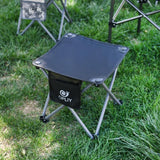 Opliy Camping Stool 2 Pack,13 Inch Portable Folding Stool for Outdoor Gardening and Beach Hiking Fishing,Foot Stool with Carry Bag (Black) Opliy