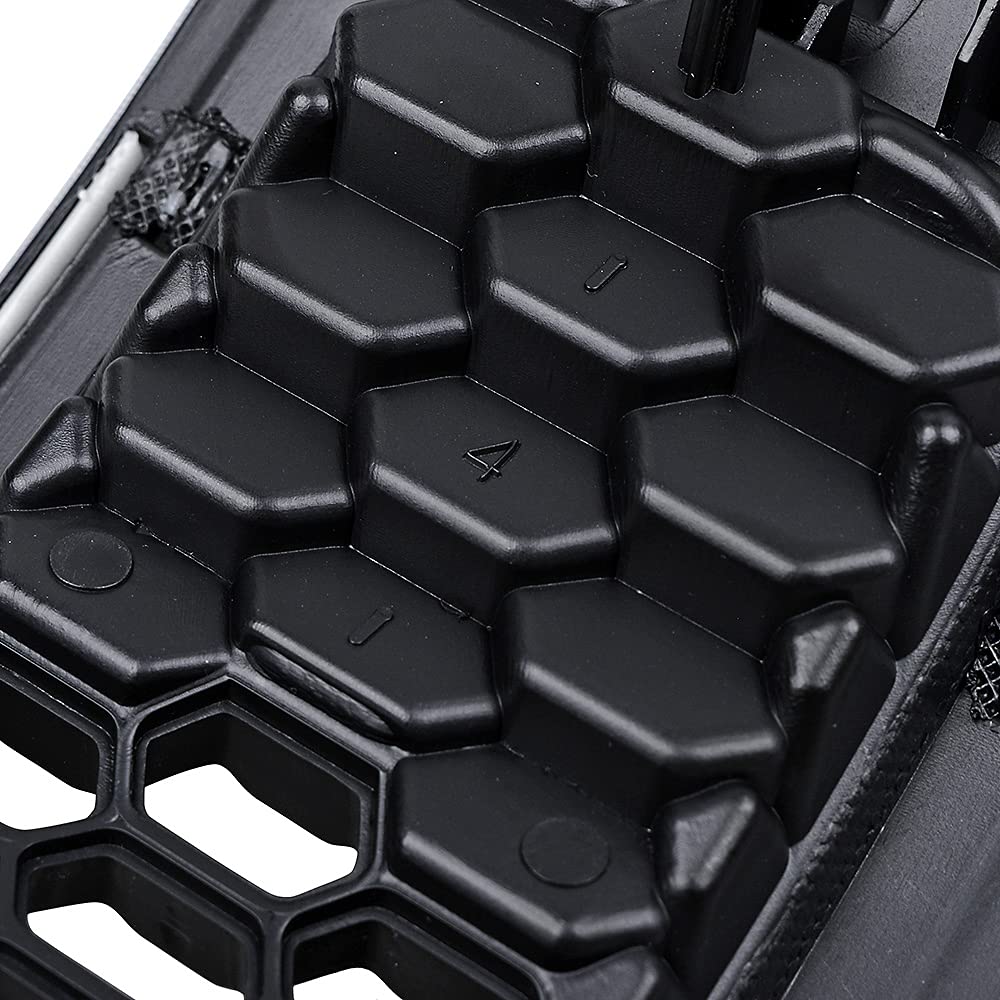 Astra Depot 7pcs Matte Black Mesh Honeycomb with Retro Gray Dark Ring Front Grille Grill Inserts Covers Compatible with 2014-2018 Jeep Cherokee Astra Depot