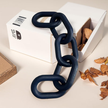 Wood Chain Link Decor,5-Link Wood Chain Link Aesthetic Room Decor & Boho Decor for Living Room Farmhouse Decor & Coffee Table Decor Decorative Wood Chain for Home Decor (Navy Blue) GUDAGUU