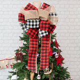 Farmhouse Christmas Tree Topper Western Tree Topper Country Tree Topper Buffalo Plaid Christmas Tree Topper Burlap Bow Black White and Red Christmas Decorations Rustic Xmas Decor Home Decor Handmade Oarkive