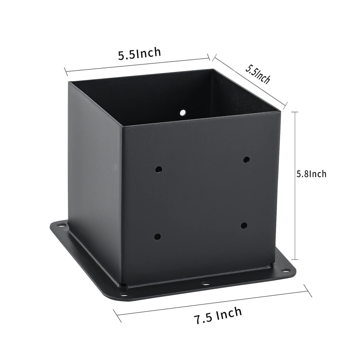 AXWHYS 6x6 Post Base 4 Pcs, (Inner Size 5.6x5.6) Post Anchors, 13GA Thick Solid Steel & Black Powder Coated,Deck Post Brackets Support Deck Base Plate Pergola Brackets Fence Kit AXWHYS