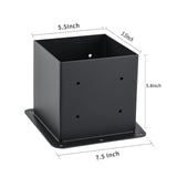 AXWHYS 6x6 Post Base 4 Pcs, (Inner Size 5.6x5.6) Post Anchors, 13GA Thick Solid Steel & Black Powder Coated,Deck Post Brackets Support Deck Base Plate Pergola Brackets Fence Kit AXWHYS