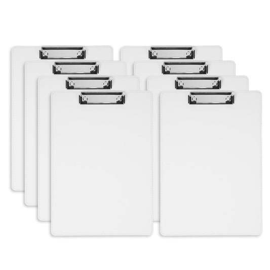 PYD Life 8 Pack Sublimation Clipboards Blanks White PU Leather Front A4 Letter Size 8.6" x 12.2",Office Supplies Clipboards for Teacher Classroom Nursing Organize,Carry and Store