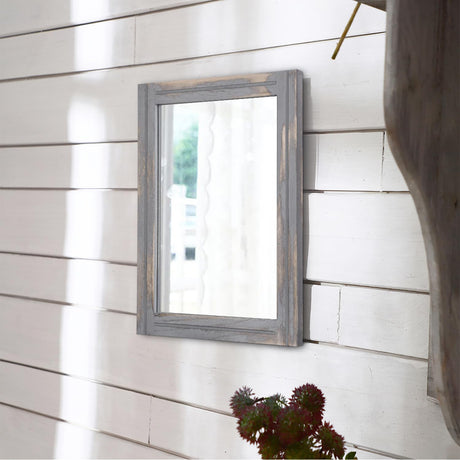 AAZZKANG Wood Framed Mirror Rectangular Rustic Wall Mirror Farmhouse Decorative Small Hanging Mirror for Bathroom Living Room Bedroom AAZZKANG
