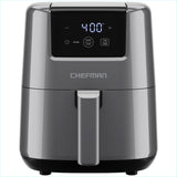 CHEFMAN 2 Qt Mini Air Fryer – Digital Space-Saving Compact Air Fryer with Nonstick and Dishwasher Safe Basket, Quick & Easy Meals in Minutes, Features Digital Timer and Shake Reminder – Grey Chefman