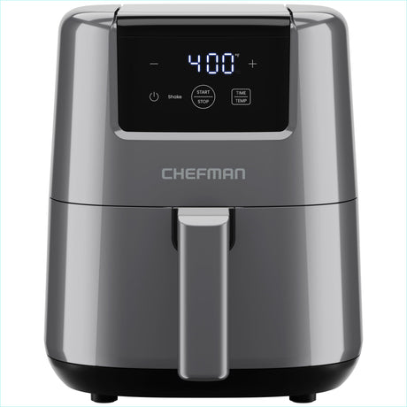 CHEFMAN 2 Qt Mini Air Fryer – Digital Space-Saving Compact Air Fryer with Nonstick and Dishwasher Safe Basket, Quick & Easy Meals in Minutes, Features Digital Timer and Shake Reminder – Grey Chefman
