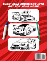 Modified Cars Coloring Book: Amazing Car Designs on Fun Coloring Pages for Adults and Kids WoodArtSupply