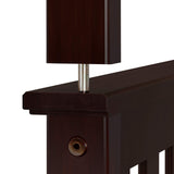 Max & Lily Twin Over Full Bunk Bed in Espresso - Solid Wood Frame with Removable Ladder and Safety Guardrails Max & Lily