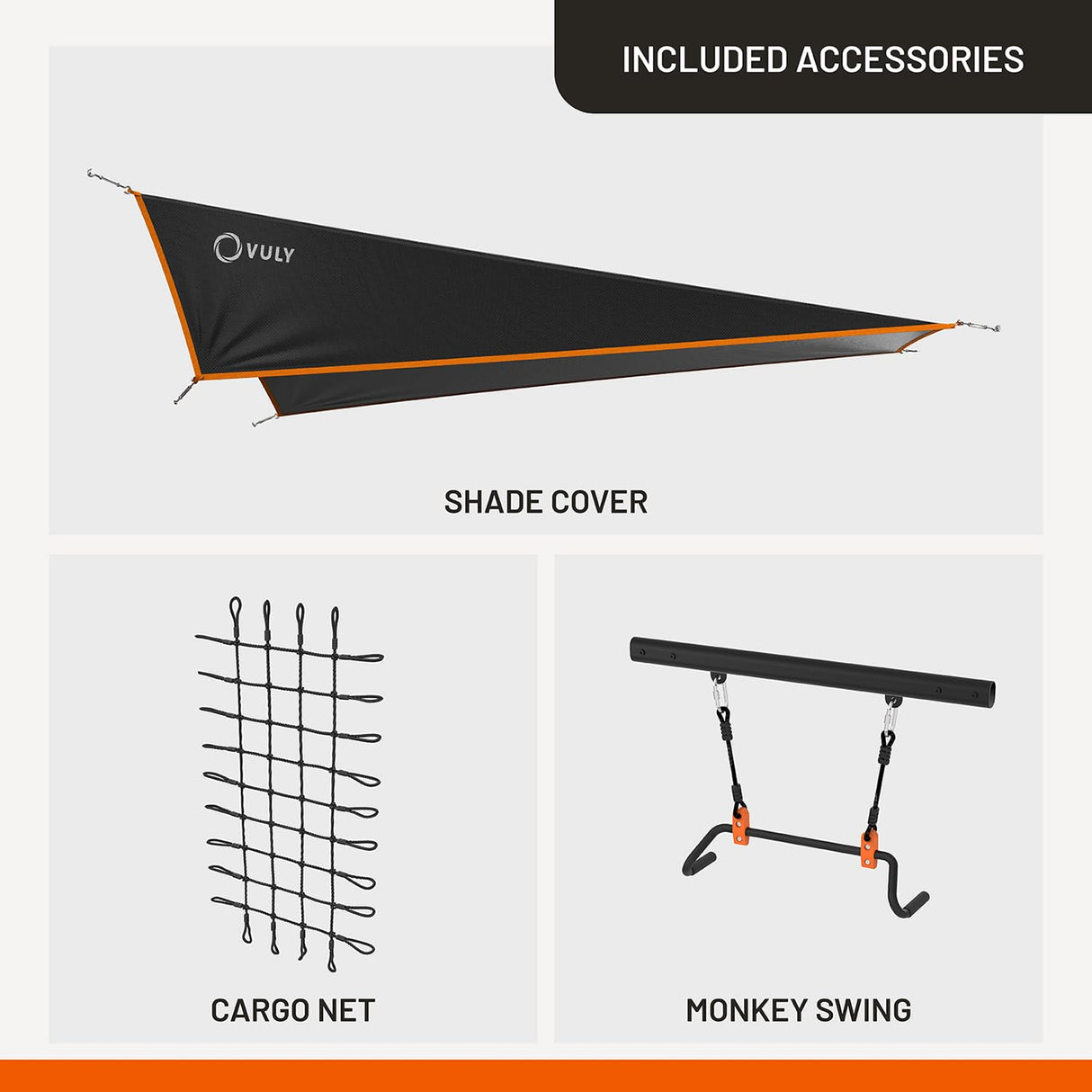 Vuly Adventure Quest Monkey Bars Extra Large Playset & Jungle Gym with Powder Coated Galvanized Steel, Shade Cover, Cargo Net, Ninja Grips, Flying Fox, Gym Rope, Climbing Ladder & Monkey Swing Vuly