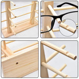 Golden Strawberry 8-Layer Wood Sunglass Display Rack Wooden Glasses Display Stand Holder Organizer Golden Strawberry