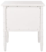 Safavieh Home Collection Mina Modern Coastal 2 Drawer 25" Bamboo Nightstand, White Safavieh
