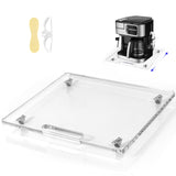 Baemin Acrylic Appliance Slider with Rubber Wheels, Sliding Tray for Heavy Kitchen Appliances, Coffee Maker Slider Tray for Counter, Countertop Moving Tray Accessories for Kitchen - 13" x 14" (Clear) Baemin