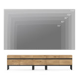 WAMPAT Modern TV Stand for TVs up to 90 inch TV, 3 in 1 Entertainment Center TV Console with Storage Cabinets and Metal Base,Media Console for Living Room, Oak,89'' WAMPAT
