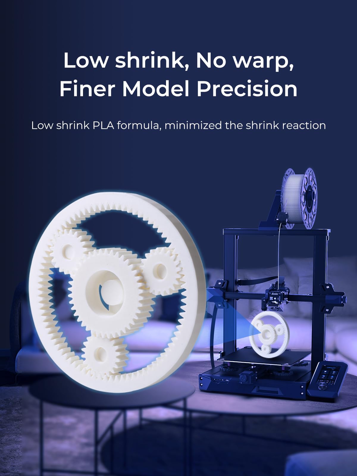 Creality PLA Filament 1.75mm, 3D Printer Filament, 1.0kg (2.2lbs) Spool, No Warp Enhanced Toughness, Dimensional Accuracy ±0.03mm Printing Filament, for FDM 3D Printers (Rainbow) Creality