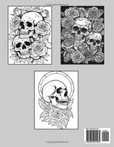 Skulls and Roses Coloring Book For Adults with Floral Skulls: 30 Unique Skull & Roses Designs. Majosta