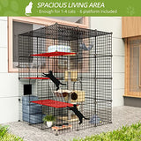 Eiiel Outdoor Cat Enclosure,Largr Cages,Catio with Super Large Enter Door,House Balcony Cat Playpen with Platforms,DIY Kennels Crate Large Exercise Place Ideal for 1-4 Cats Eiiel