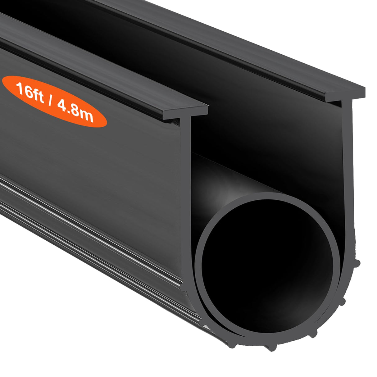 VEVOR Garage Door Seals Bottom Rubber, U Shape +O Ring Garage Door Weather Stripping, Universal Weatherproof Threshold Buffering Sealing Rubber, 5/16 inch T-Ends and 3 3/4 inch Width (16 Ft, Black) VEVOR