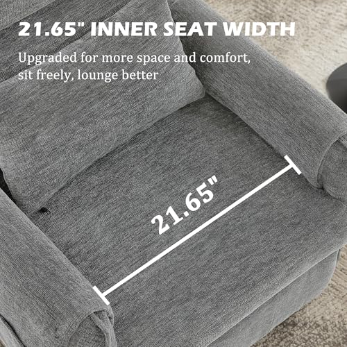 Korser Power Recliner Chair, Small Recliners for Small Spaces, Electric Recliner Chairs for Adults with Remote, Pillow and Side Pockets, Reclining Chair with Memory Function, Living Room, Chenille