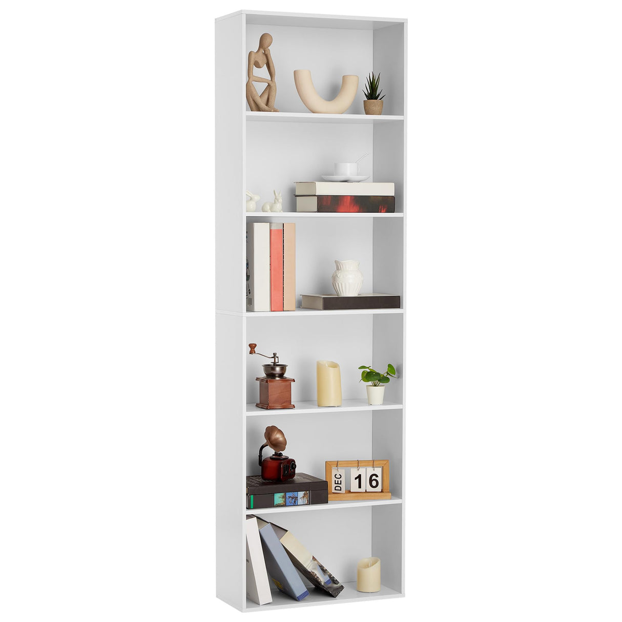 GarveeHome 6-Shelf Tall Bookcase, 71.4''H Wood Bookshelf with Industrial Rustic Style for Home Office, Sturdy 6-Tier Storage Organizer for Living Room, Bedroom, Library GarveeHome
