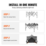 VEVOR 10x10 FT Pop up Canopy with Removable Sidewalls, Instant Canopies Portable Gazebo & Wheeled Bag, UV Resistant Waterproof, Enclosed Canopy Tent for Outdoor Events, Patio, Backyard, Party, Camping VEVOR