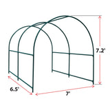 Multi-Size Large Garden Support Arch Frame Climbing Plant Arch Arbor for Flowers/Fruits/Vegetables (6.5ft x 7ft x 7.2ft) BenefitUSA