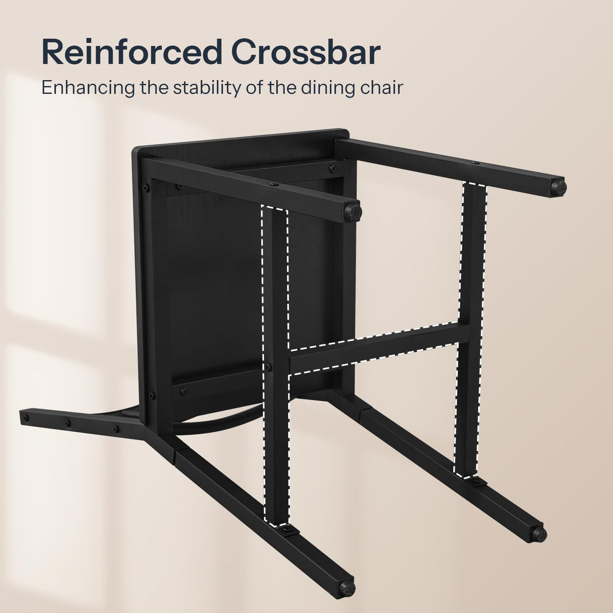 HOOBRO Kitchen Chairs Set of 2, Wooden Dining Room Chairs with Metal Frame, Dining Chairs with Back, Easy to Assemble, Farmhouse Dining Chairs for Kitchen, Living Room, Black BB39CD01 HOOBRO