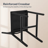 HOOBRO Kitchen Chairs Set of 2, Wooden Dining Room Chairs with Metal Frame, Dining Chairs with Back, Easy to Assemble, Farmhouse Dining Chairs for Kitchen, Living Room, Black BB39CD01 HOOBRO