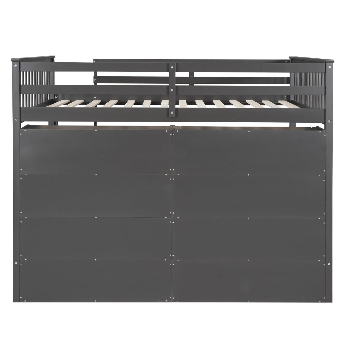 Solid Wood Full Size Loft Bed with 8 Storage Shelves and Safety Guardrails by XD Designs XD Designs