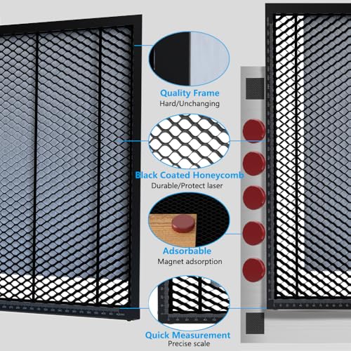 Skouphy Honeycomb Laser Bed for Falcon A1 Laser Engraver with Aluminum Panel,Suction Magnets, Honeycomb Platform for Laser Engraving and Cutter Machine (18.1 * 13.6 in) Cregrant3D