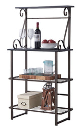 Kings Brand Furniture - Covington Metal Kitchen Shelves Baker’s Rack Microwave Stand, Pewter Kings Brand Furniture