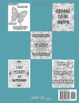 Coloring Peace Within: Coloring Book of 45 Positive Quotes and Affirmations for Relaxation and Mental Health Lindesa